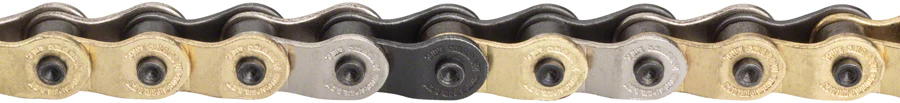 The Shadow Conspiracy Interlock V2 Chain - Single Speed 1/2" x 1/8" 98 Links Half Link Chain Gold/BLK/Silver