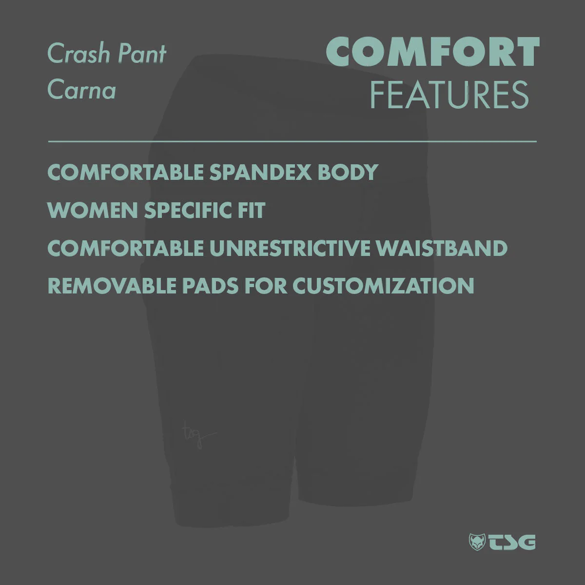 TSG -  Protective Shorts for Women- Crash Pant Carna - Black - Image 5