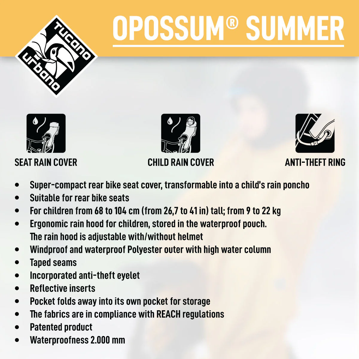 Tucano Urbano - Rear Bike Seat Cover - OPOSSUM® SUMMER - Image 6