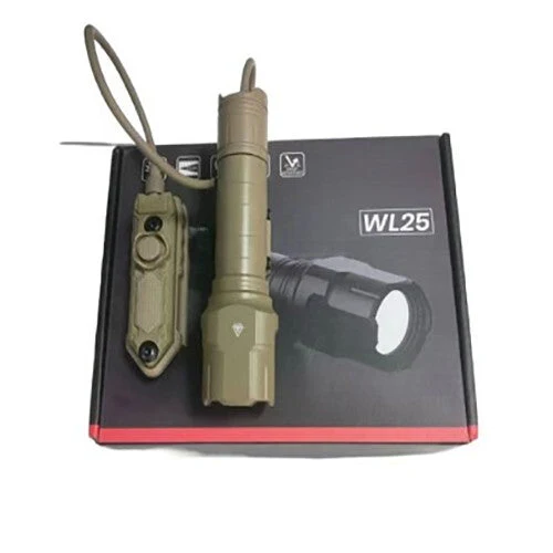 WL-25 Tactical Weaponlight Flashlight, 1200LM, USB Rechargeable – Black or Tan - Image 6