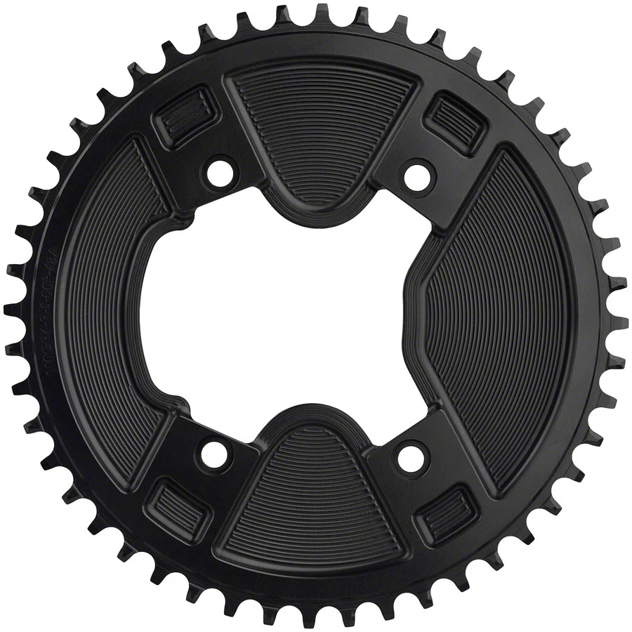 Wolf Tooth Aero 110 Asymmetric BCD Chainring - 46t 110 Asymmetric BCD 4-Bolt Drop-Stop ST For Shimano GRX 800 Series BLK - Image 3