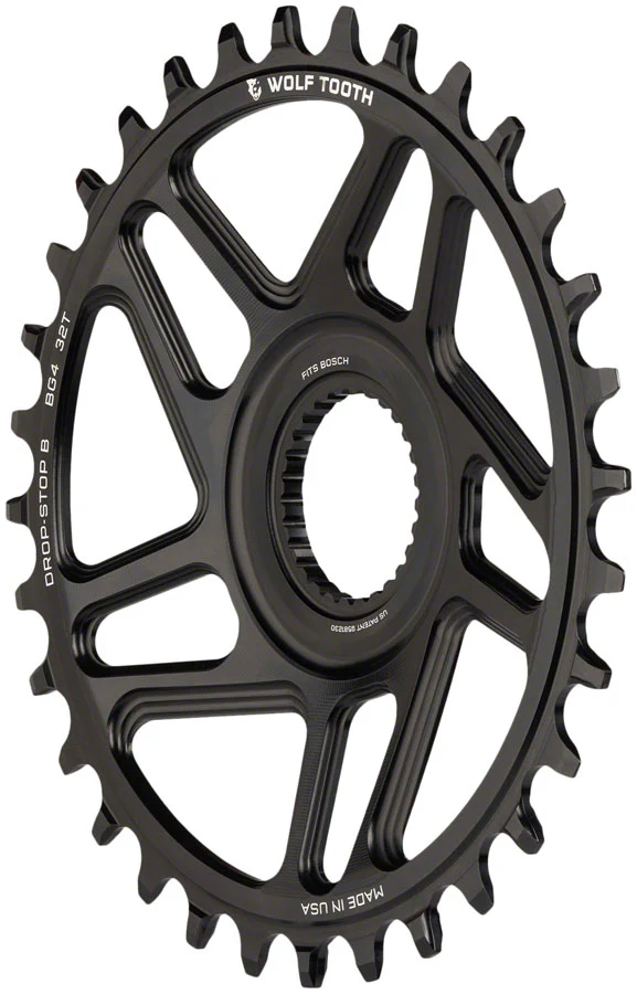 Wolf Tooth Bosch Gen 4 Direct Mount Chainring - Drop-Stop B 34T Black - Image 2