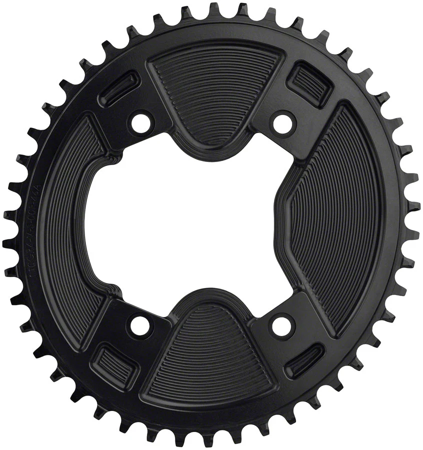 Wolf Tooth Elliptical Aero 110 Asymmetric BCD Chainring - 46t 110 Asymmetric BCD 4-Bolt Drop-Stop ST For Shimano GRX 800 Series BLK - Image 3