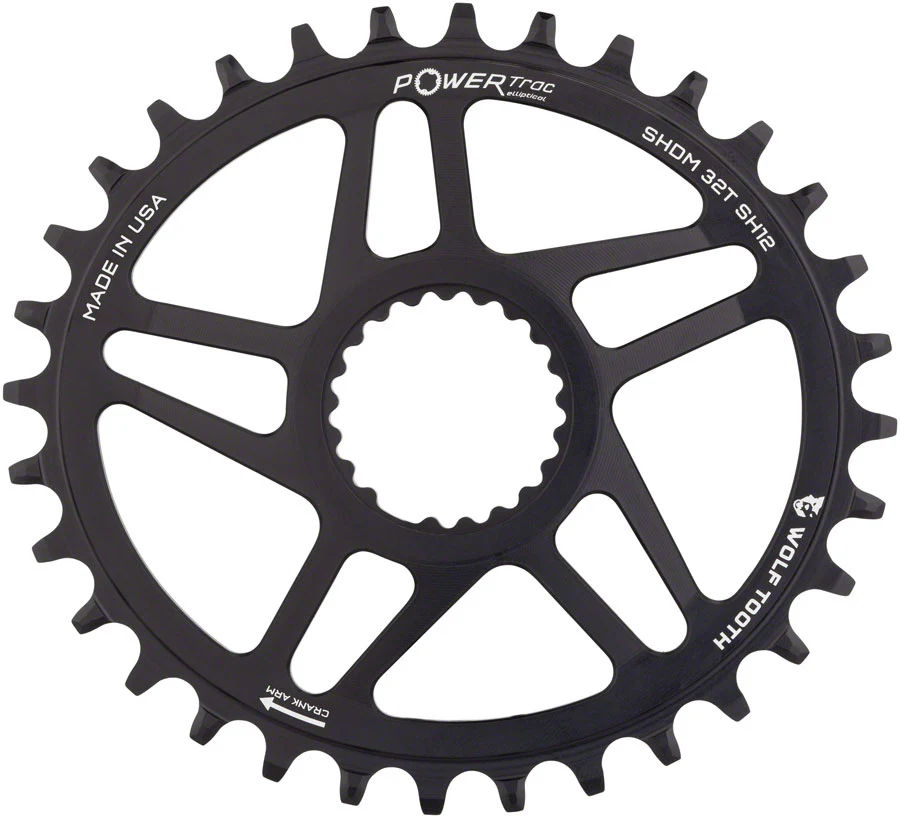 Wolf Tooth Elliptical Direct Mount Chainring - 34t Shimano DM Boost 3mm Offset Drop-Stop ST Requires 12-Speed HG+ Chain BLK - Image 2