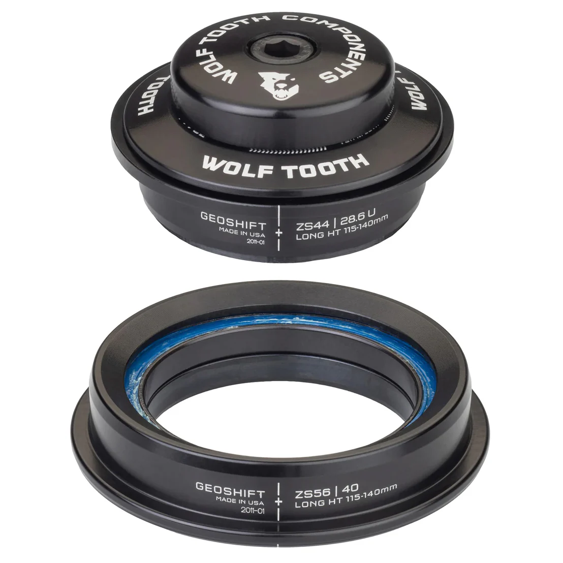 Wolf Tooth Components GeoShift Headset ZS44 Upper/ZS56 Lower (Perf) Long