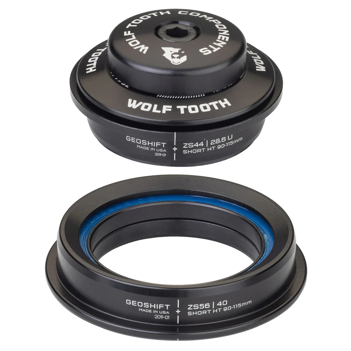 Wolf Tooth Components GeoShift Headset ZS44 Upper/ZS56 Lower (Perf) Short